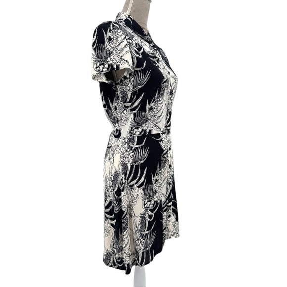 Reformation Sunday Dress Black White Botanical Print Size 8 - Picture 5 of 9
